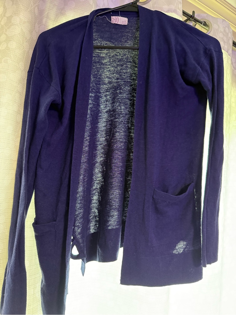 Women's Open-Front Blue Cardigan Sweater